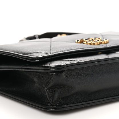 Chanel Lambskin Quilted Chanel 19 Wallet On Chain WOC Black 11 of 12