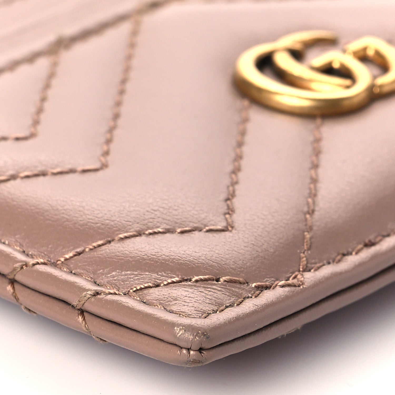 Gucci Calfskin Matelasse GG Marmont Card Holder Porcelain Rose 8 of 10