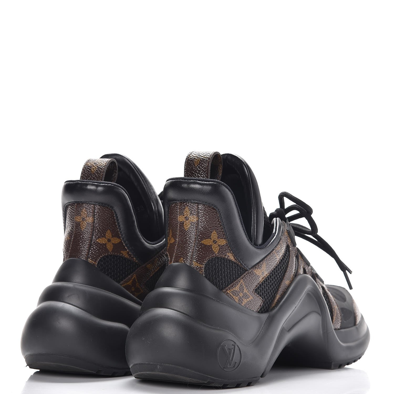 Louis Vuitton Calfskin Patent Monogram LV Archlight Sneakers 37.5 Black 4 of 9