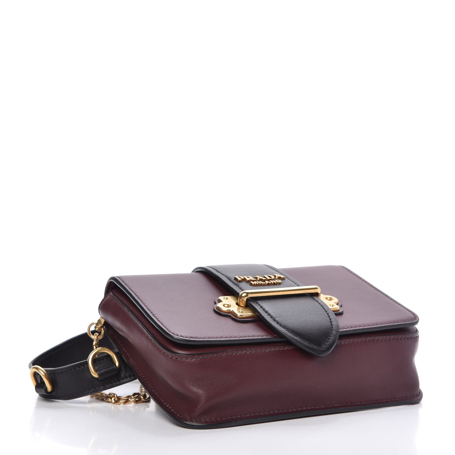 Prada City Calf Cahier Belt Bag Granato Black 5 of 11