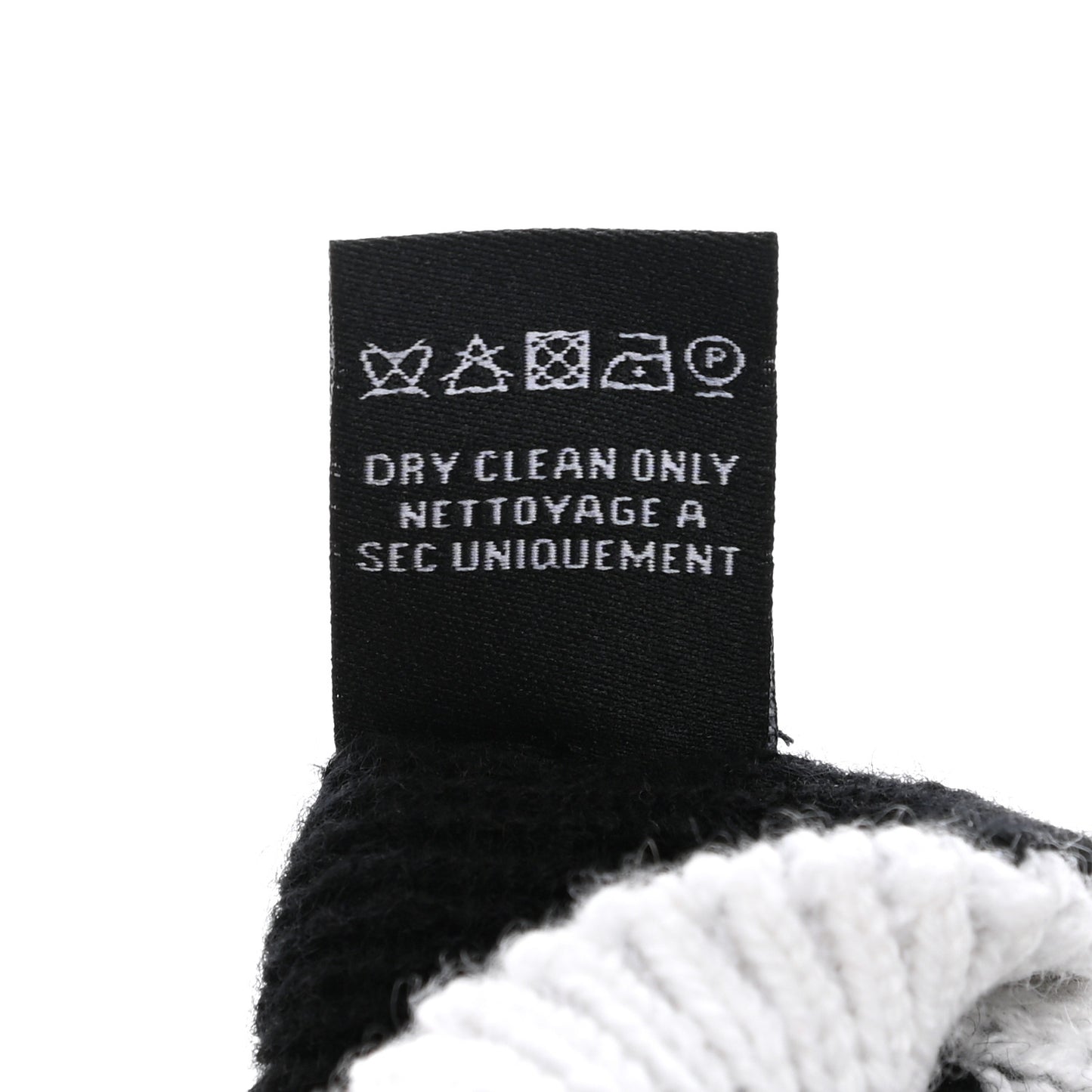 Cashmere CC Fingerless Gloves White Black