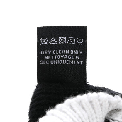 Chanel Cashmere CC Fingerless Gloves White Black 4 of 4