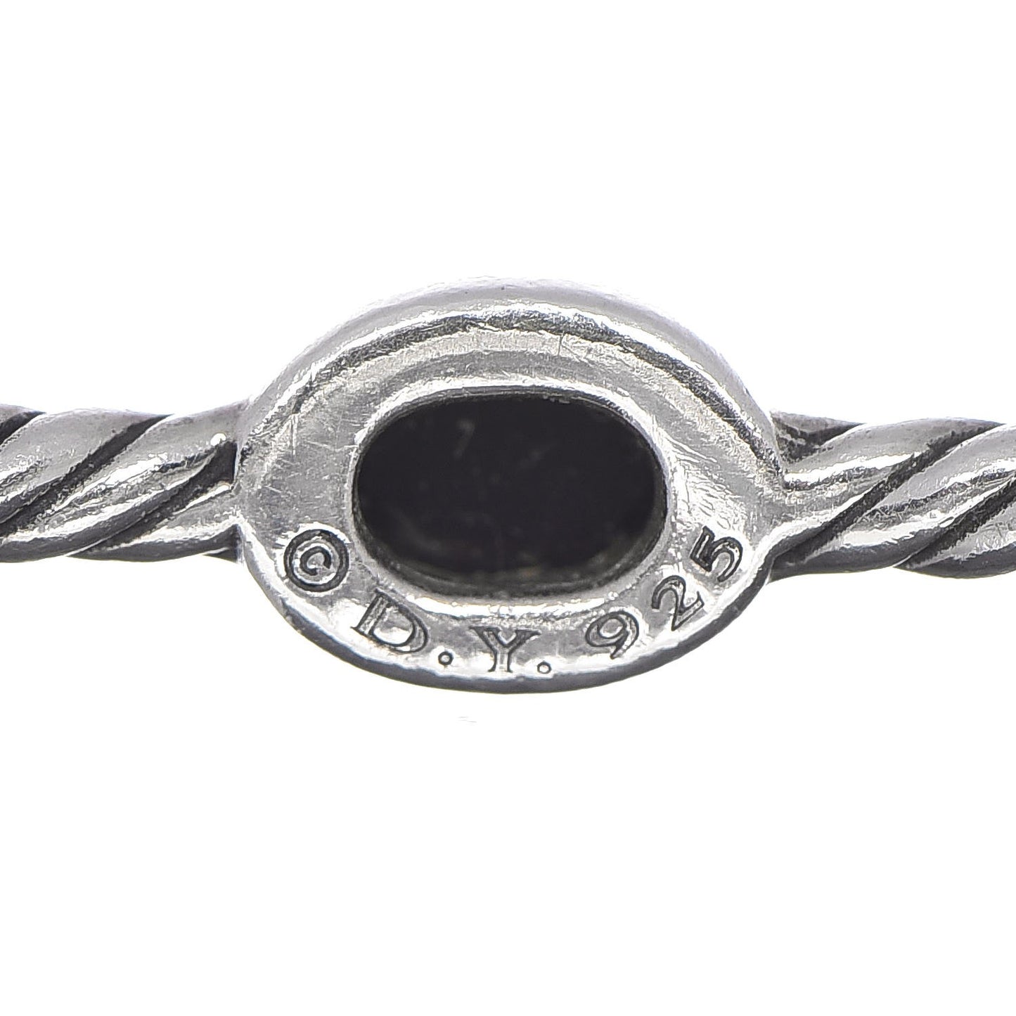 Sterling Silver Color Classics 4 Station Bangle Bracelet Black Onyx
