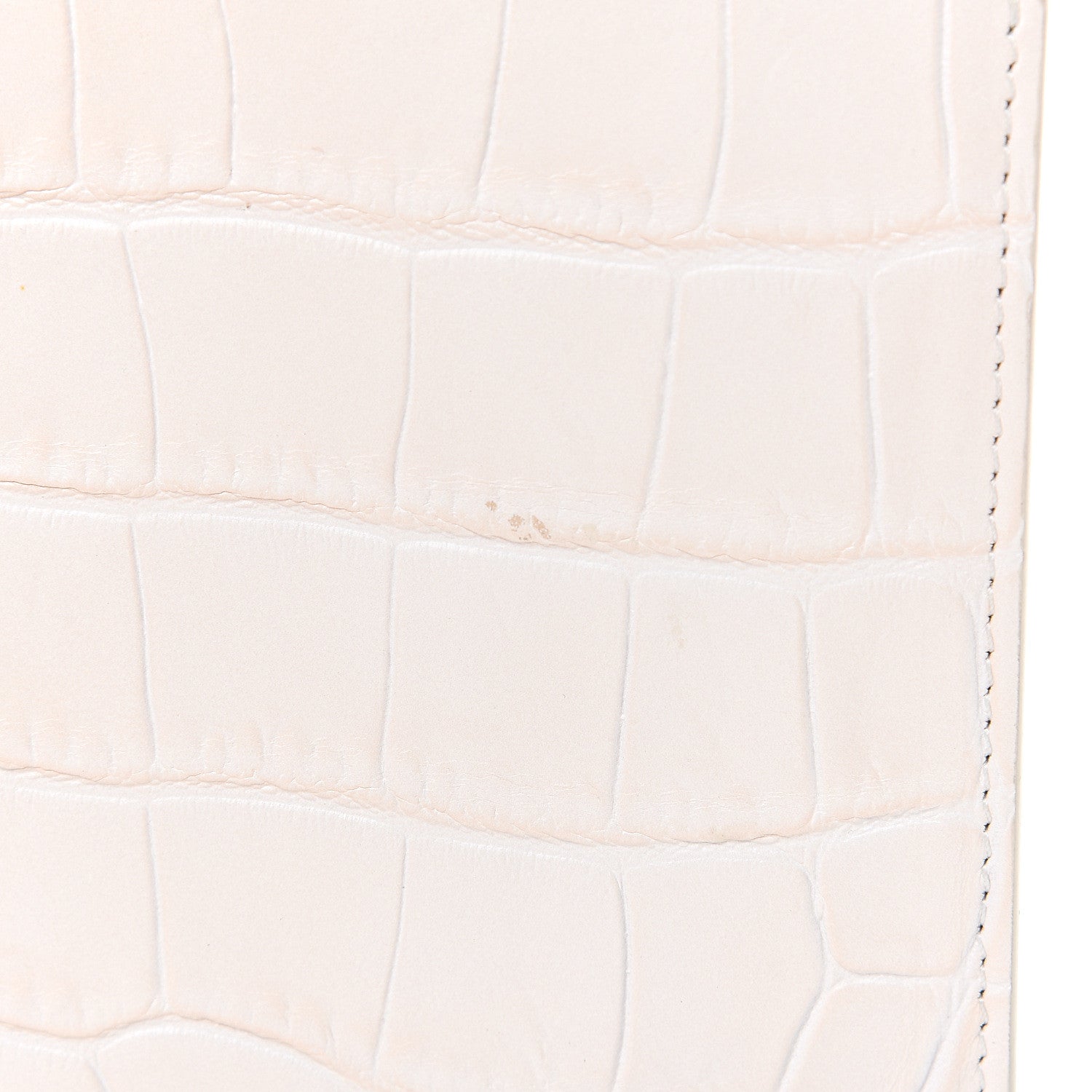 Alexander McQueen Calfskin Crocodile Embossed Knuckle Flat Clutch Ivory 9 of 10