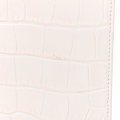 Alexander McQueen Calfskin Crocodile Embossed Knuckle Flat Clutch Ivory 9 of 10