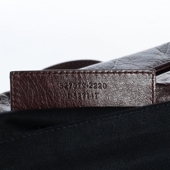 Balenciaga Agneau Giant 12 Gold Hardware Envelope Strap Clutch Cigare Fonce 9 of 10