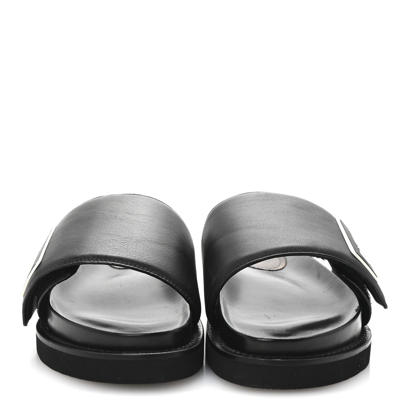 Calfskin Womens Pool Pillow Sunset Mules 38 Black
