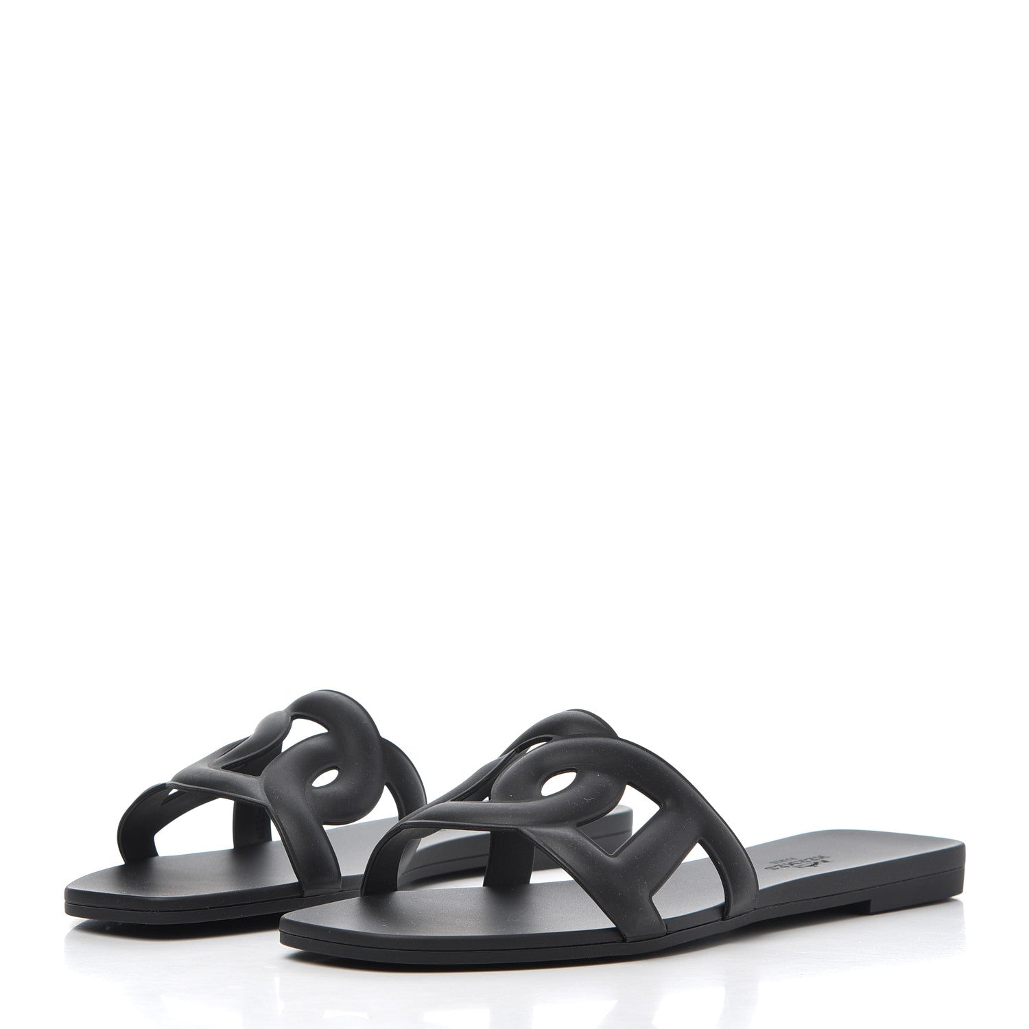 Hermes Rubber Aloha Sandals 38 Black 3 of 8