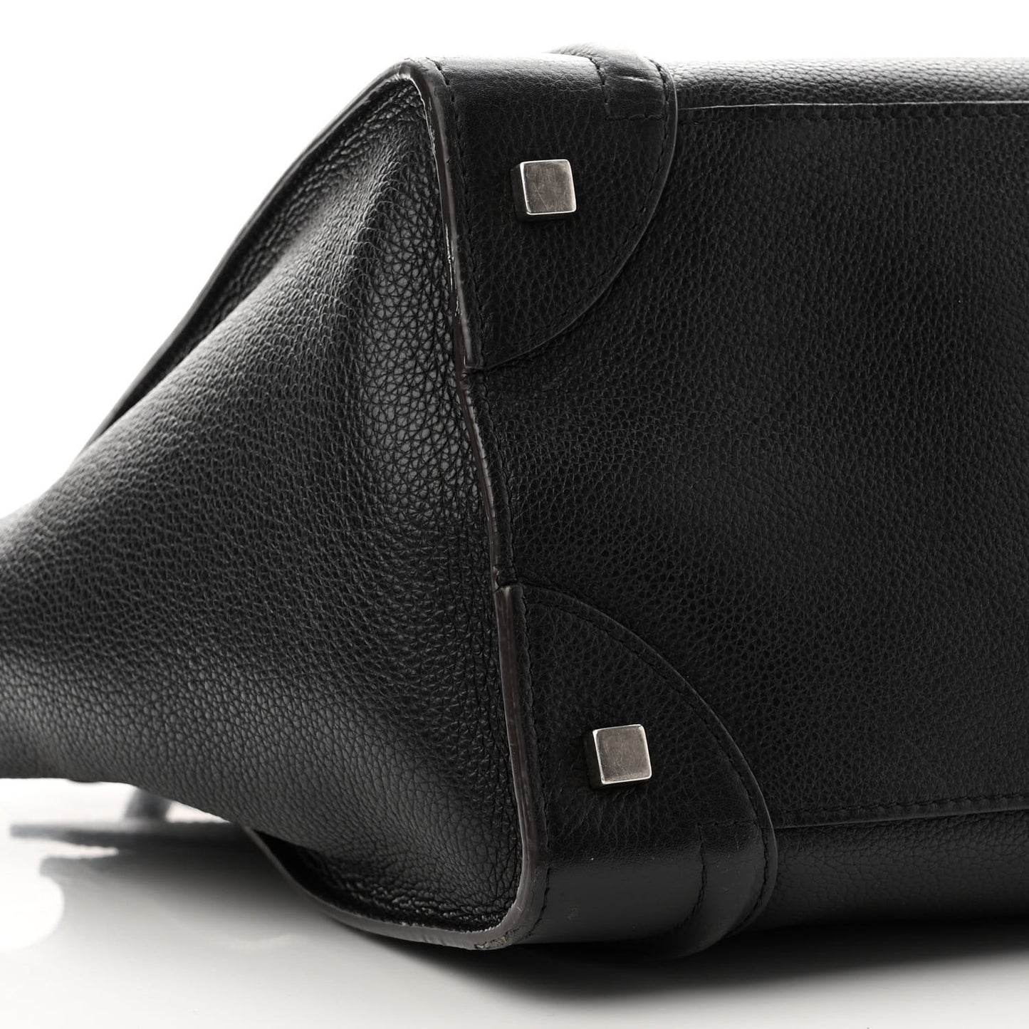 Drummed Calfskin Mini Luggage Black