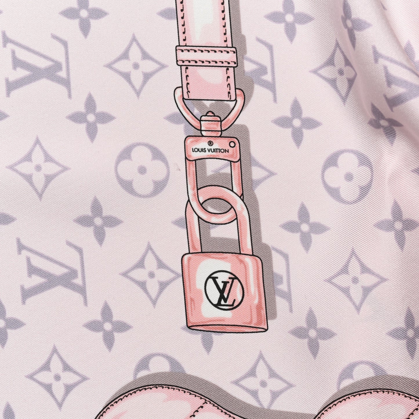 Silk Monogram Confidential Square Scarf Light Pink