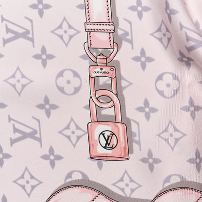 Louis Vuitton Silk Monogram Confidential Square Scarf Light Pink 2 of 4