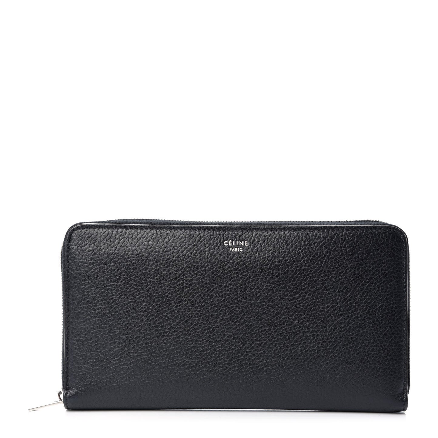 Calfskin Large Zip Around Multifunction Wallet Black Citron