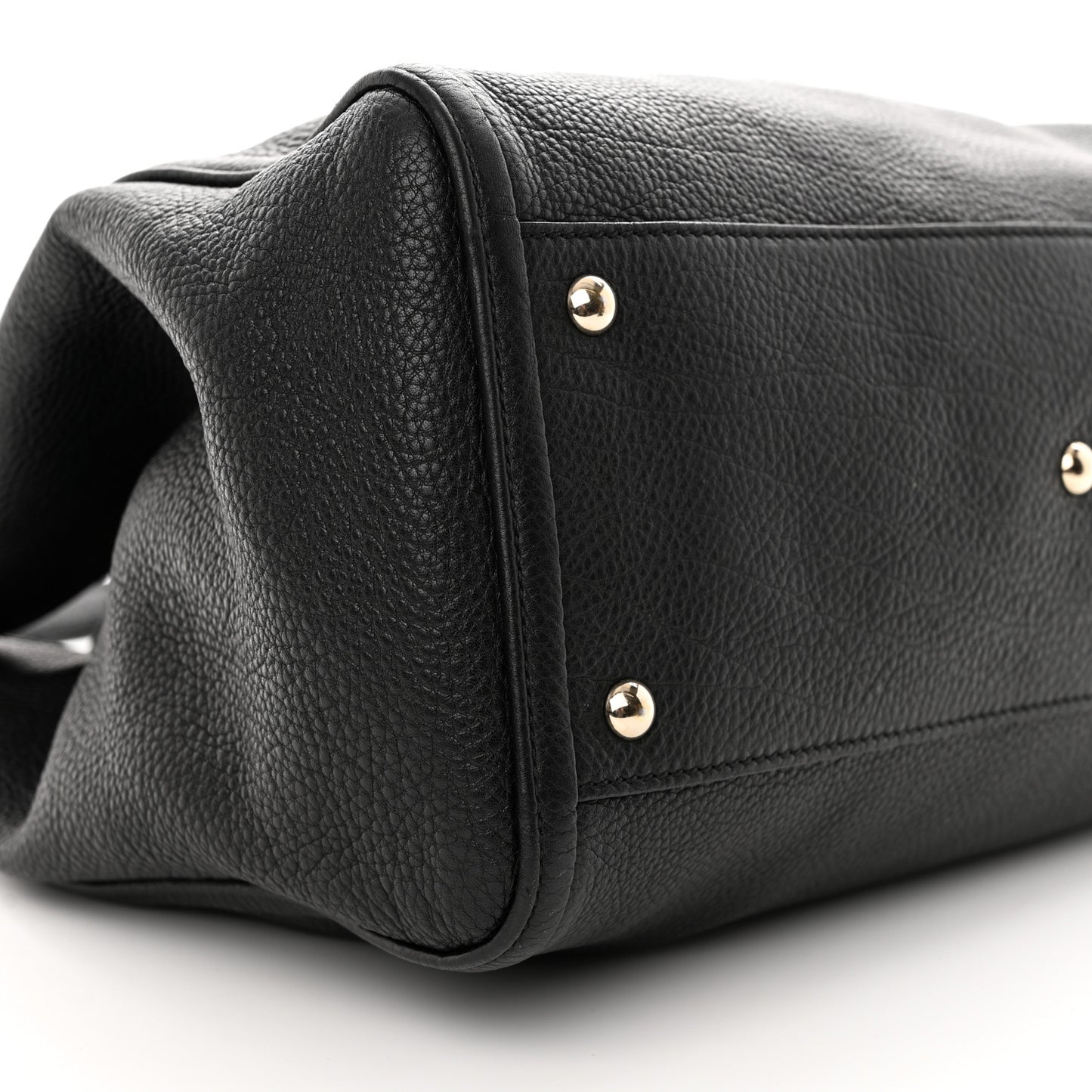 Pebbled Calfskin Medium Soho Shoulder Bag Black
