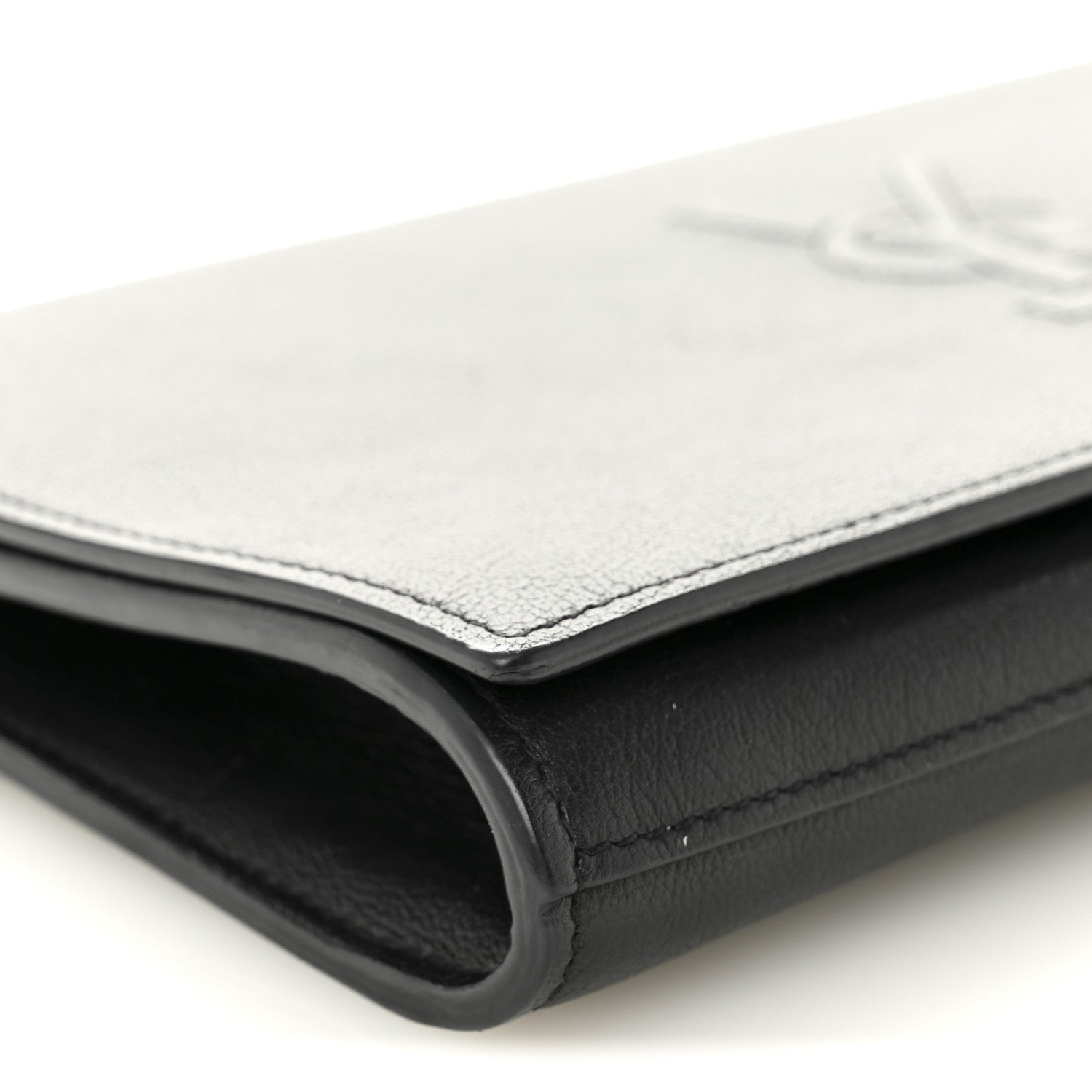 Saint Laurent Calfskin Monogram Large Belle De Jour Clutch Black 9 of 11