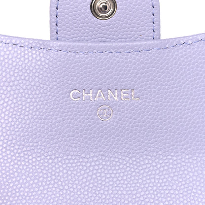 Chanel Caviar Quilted Flap Card Holder Wallet Light Purple 6 of 9