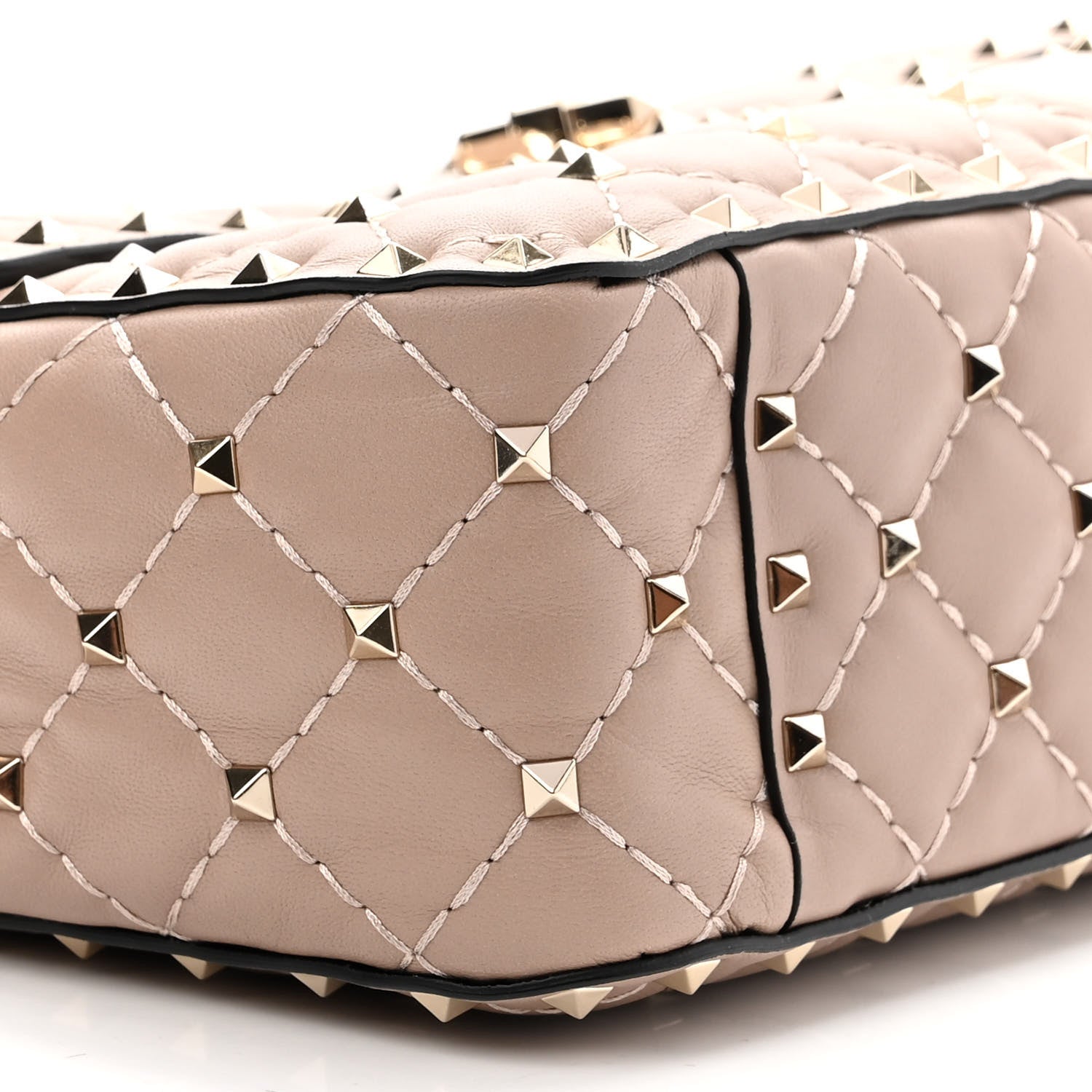 Valentino Garavani Lambskin Medium Rockstud Spike Shoulder Bag Poudre 8 of 10