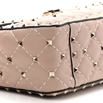 Valentino Garavani Lambskin Medium Rockstud Spike Shoulder Bag Poudre 8 of 10