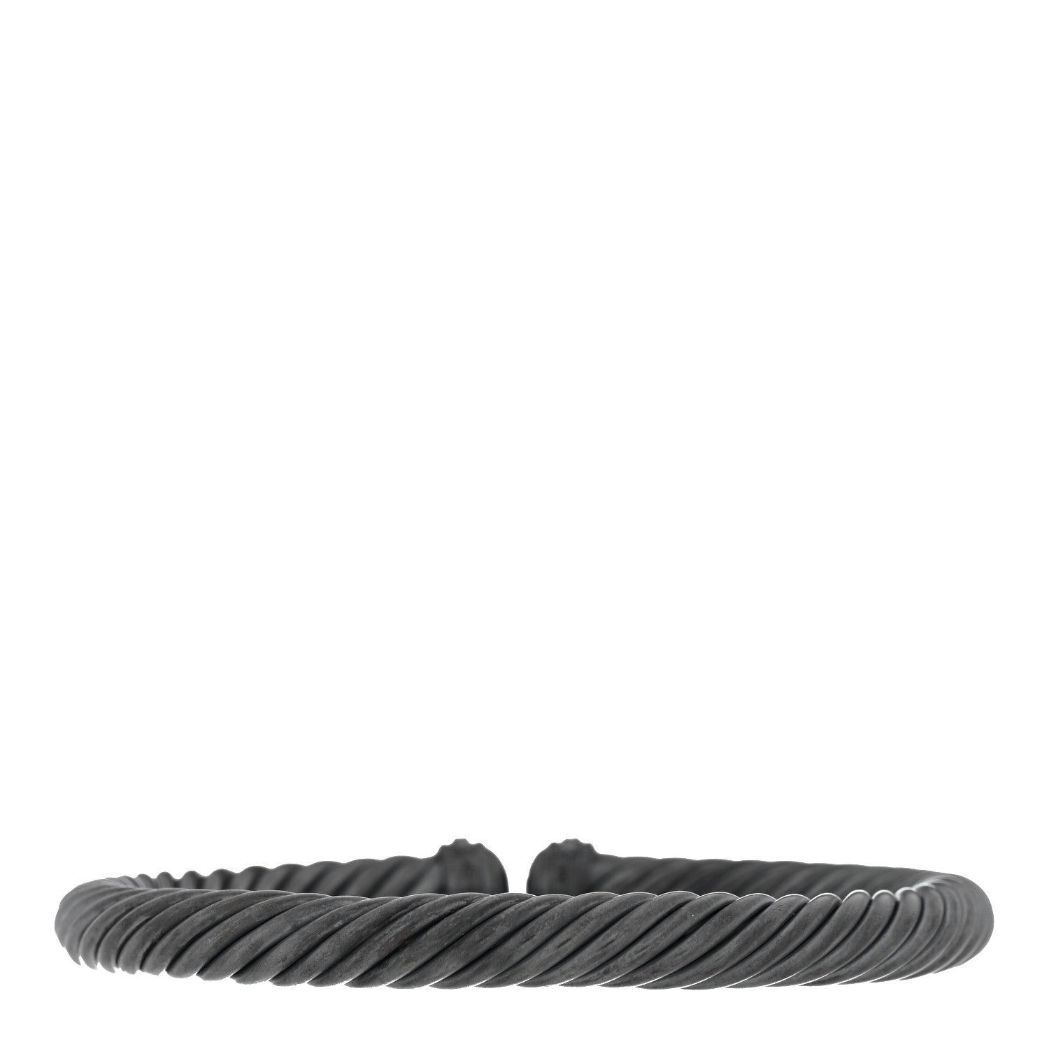 David Yurman Darkened Sterling Silver Black Diamond 7mm Cablespira Bracelet 2 of 4