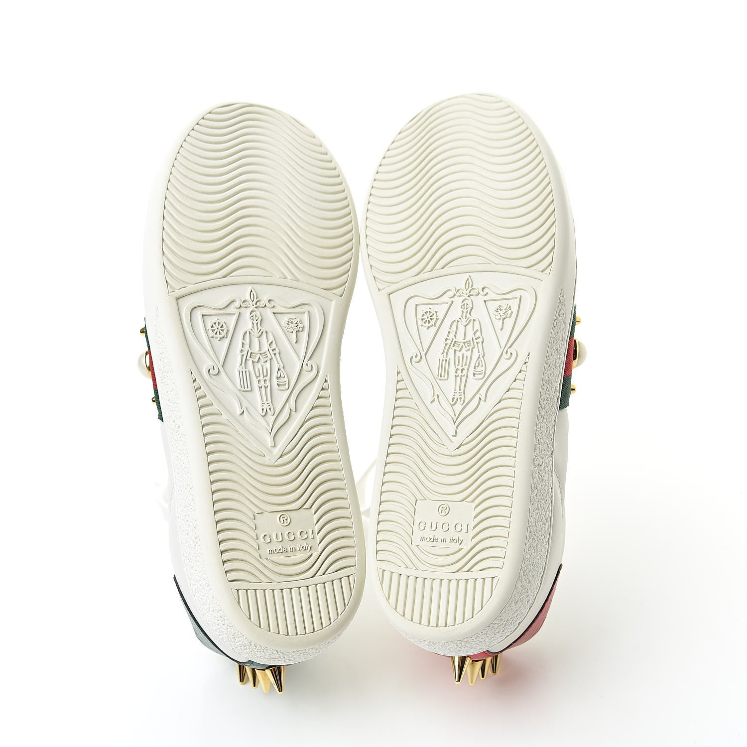 Gucci Calfskin Web Pearl Studded Womens Ace Sneakers 35 White 8 of 14