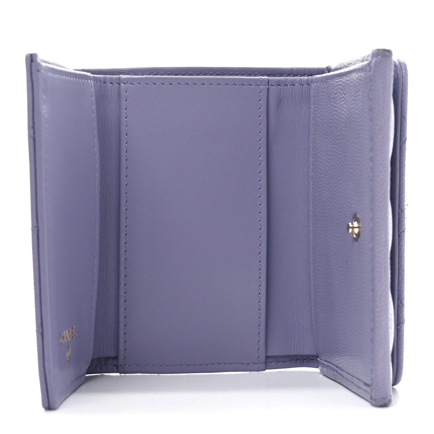 Chanel Caviar Quilted Textured CC Double Flap Wallet Purple 4 of 8