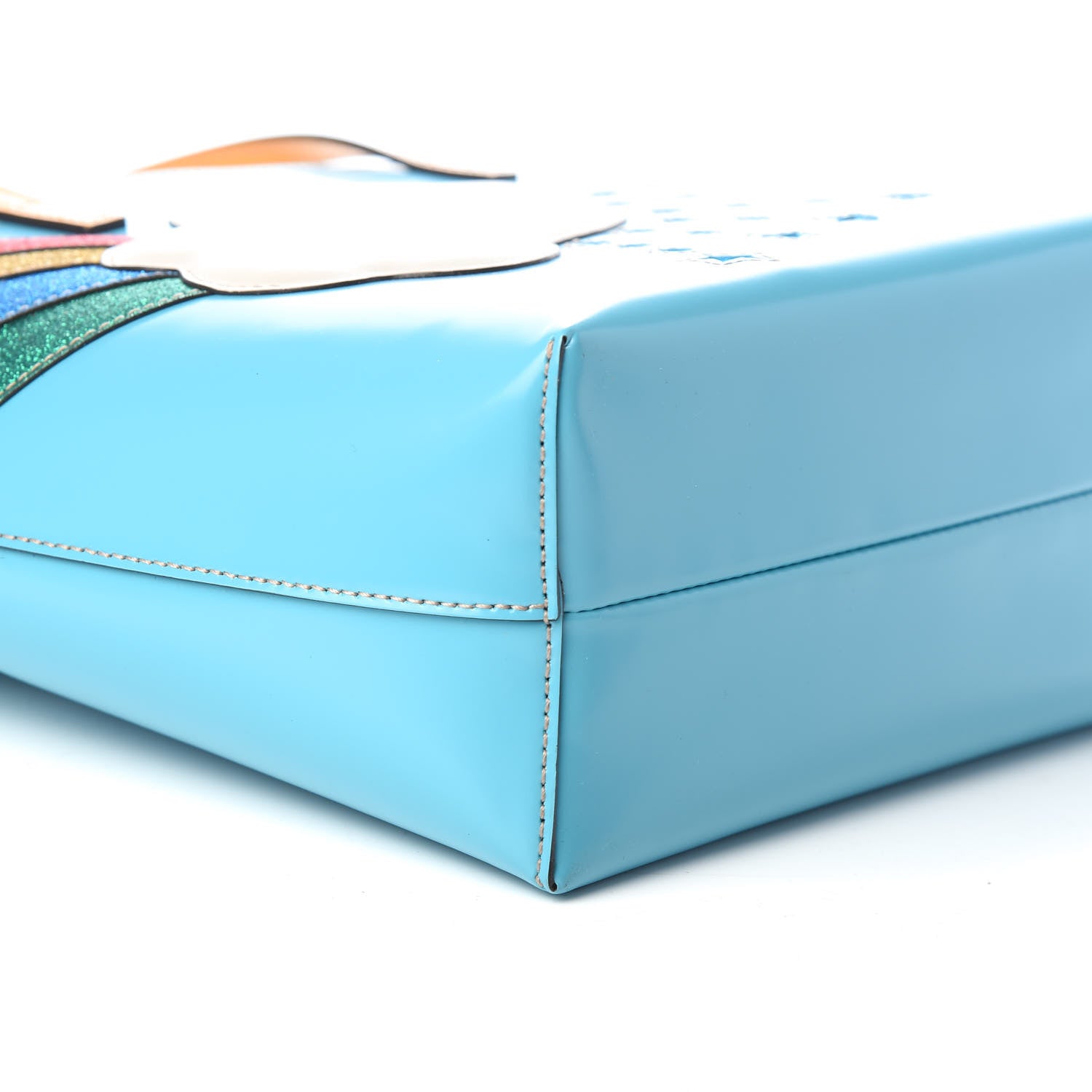 Gucci Calfskin Childrens Rainbow Tote Blue 8 of 9