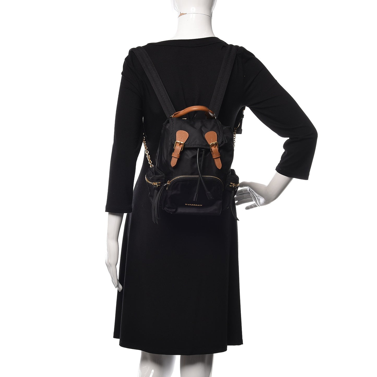 Nylon Small Rucksack Backpack Black