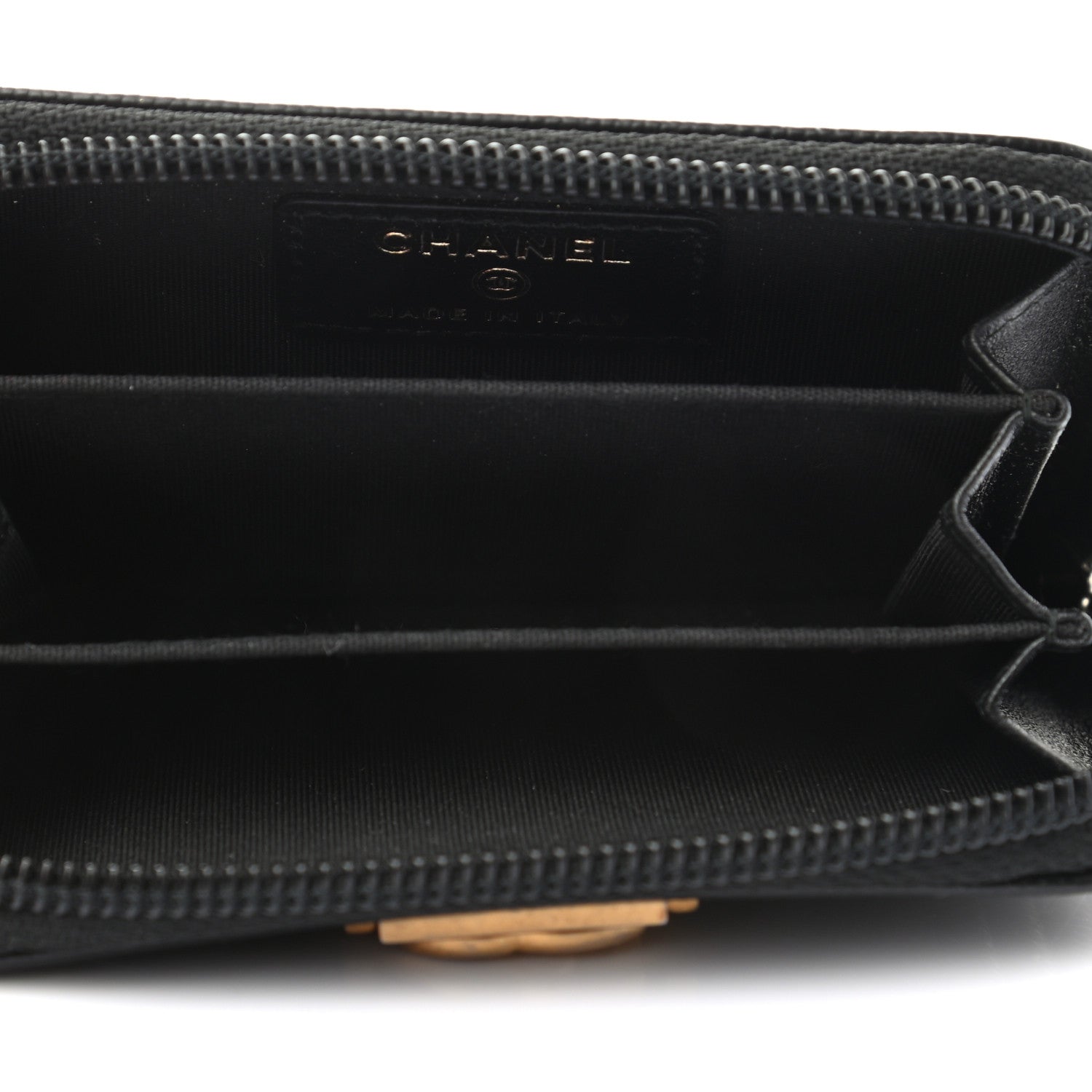 Chanel Caviar Quilted Boy Zip Around Coin Purse Wallet Black 4 of 6