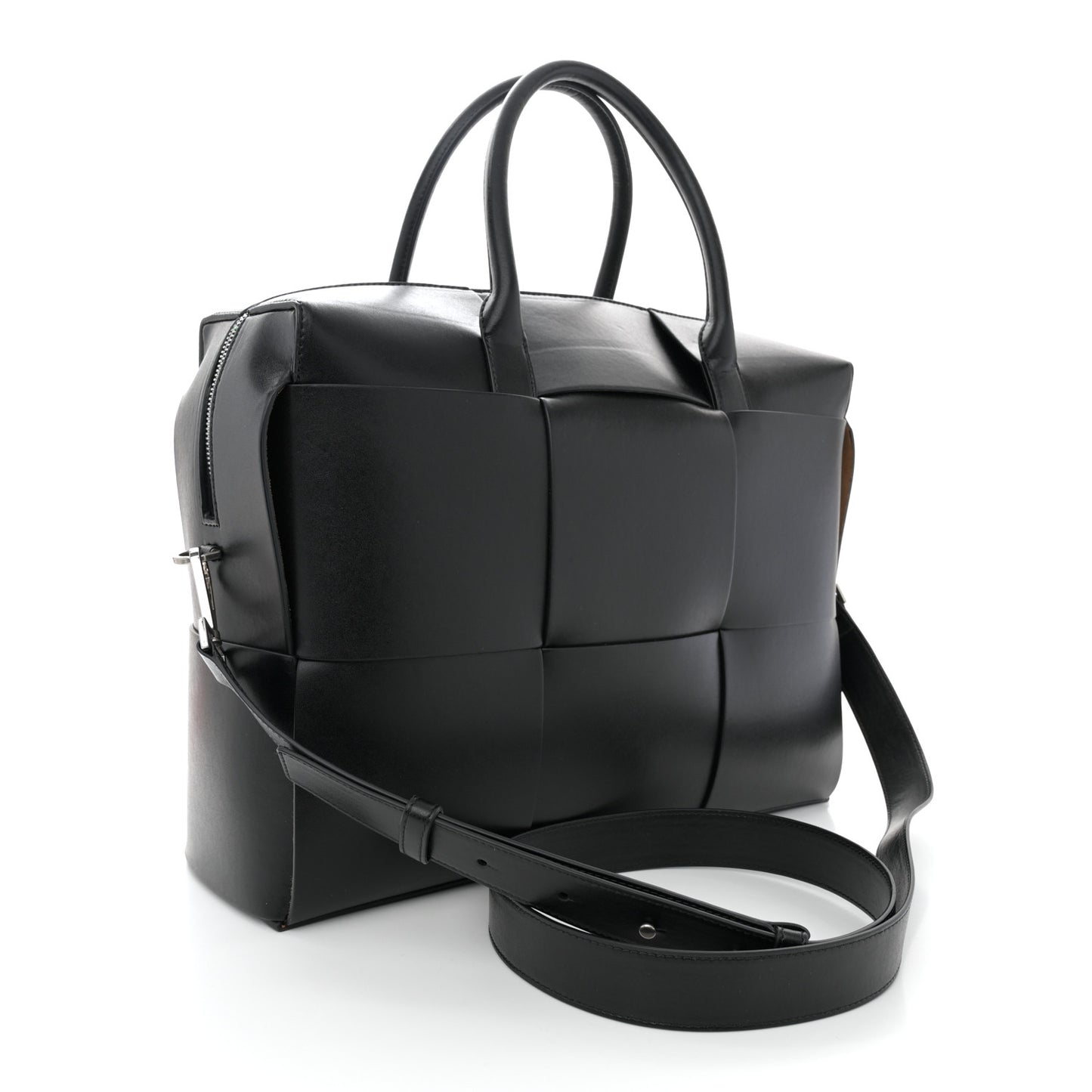 Calfskin Maxi Intrecciato Arco Briefcase Black