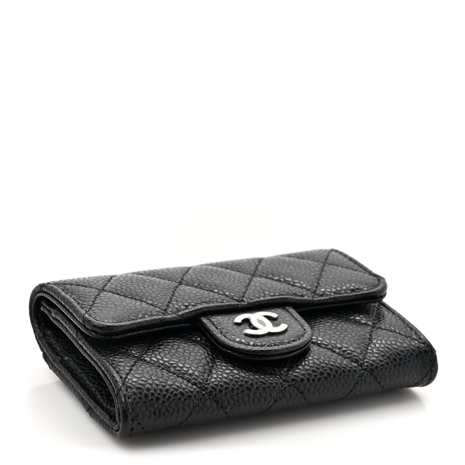 Chanel Caviar Quilted Flap Card Holder Wallet Black 4 of 8