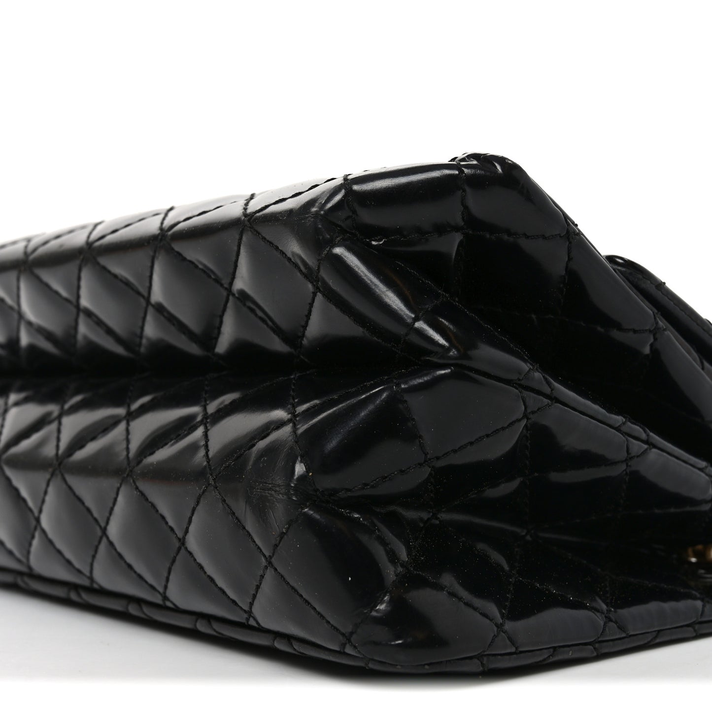 Patent Quilted Accordion Reissue 2.55 Flap Black
