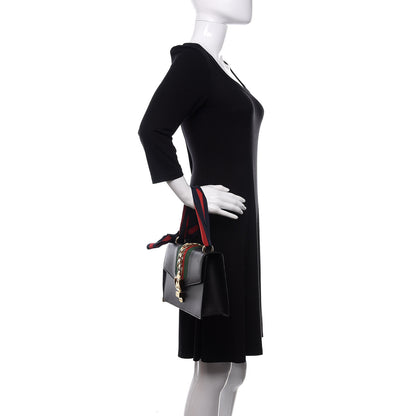 Gucci Calfskin Small Sylvie Shoulder Bag Black 2 of 15