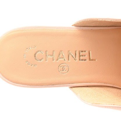 Chanel Lambskin Quilted Chain CC Mules 37.5 Light Pink 8 of 13
