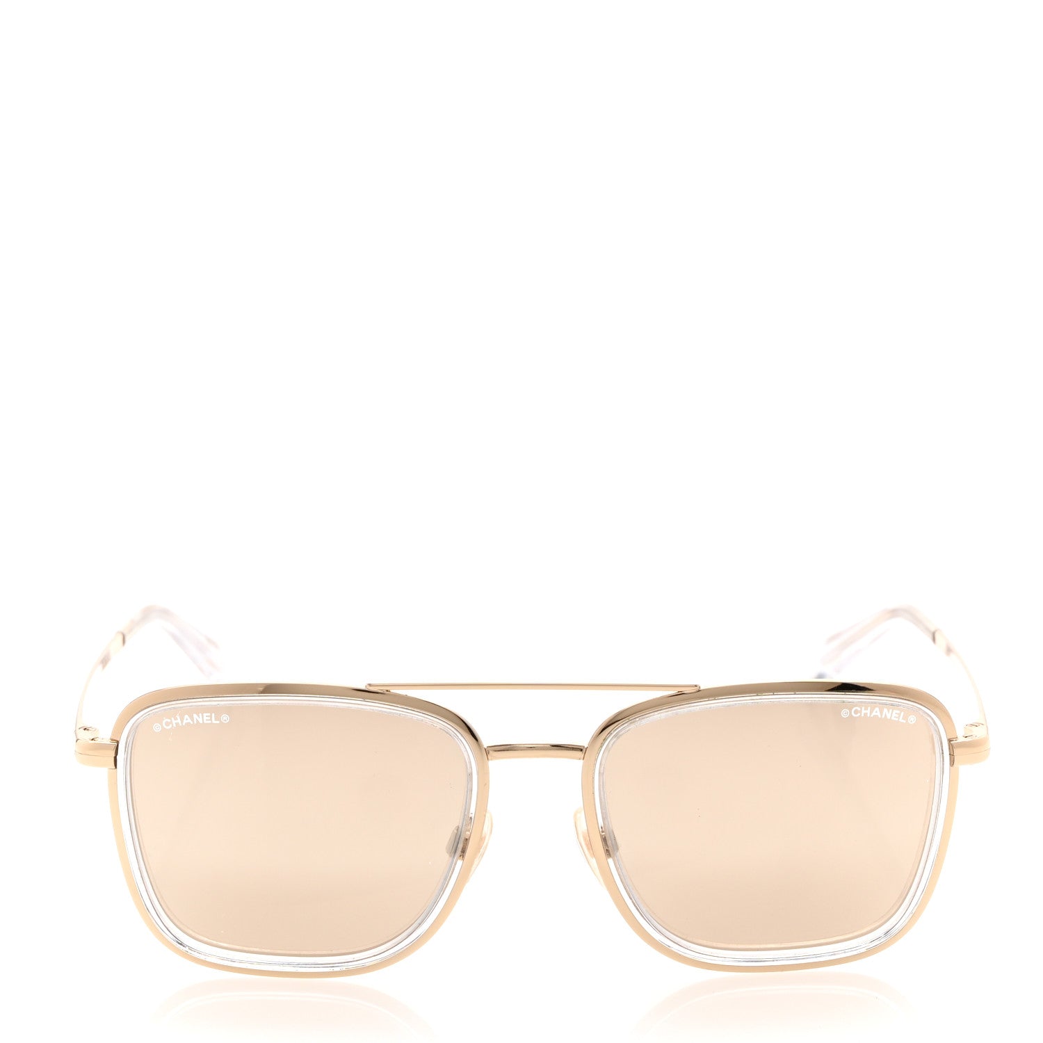 Chanel Metal Pilot Sunglasses 4241 Gold 2 of 7