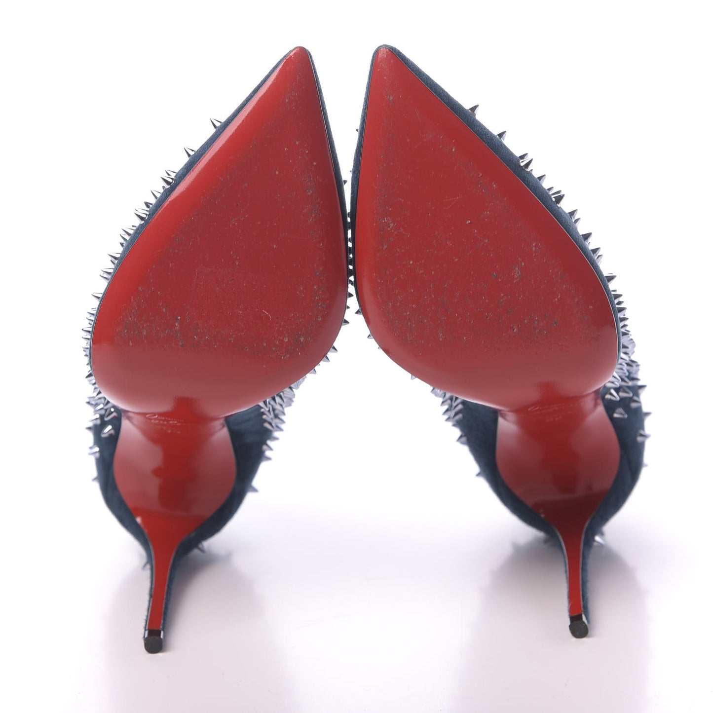 Veau Velours Studded Escarpic 100 Pumps 38 Quartz Petrol