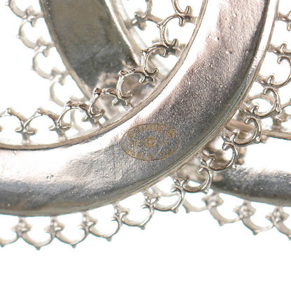 Chanel Large Scalloped CC Brooch Silver 4 of 5