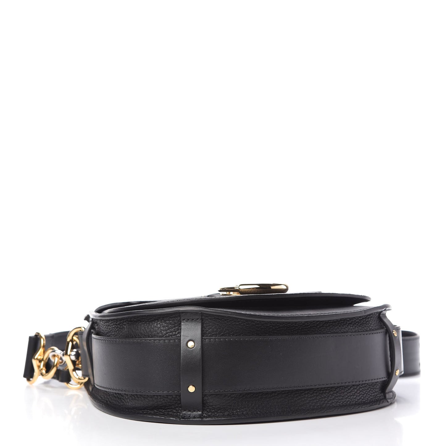 Grained Calfskin Large Tess Bag Black