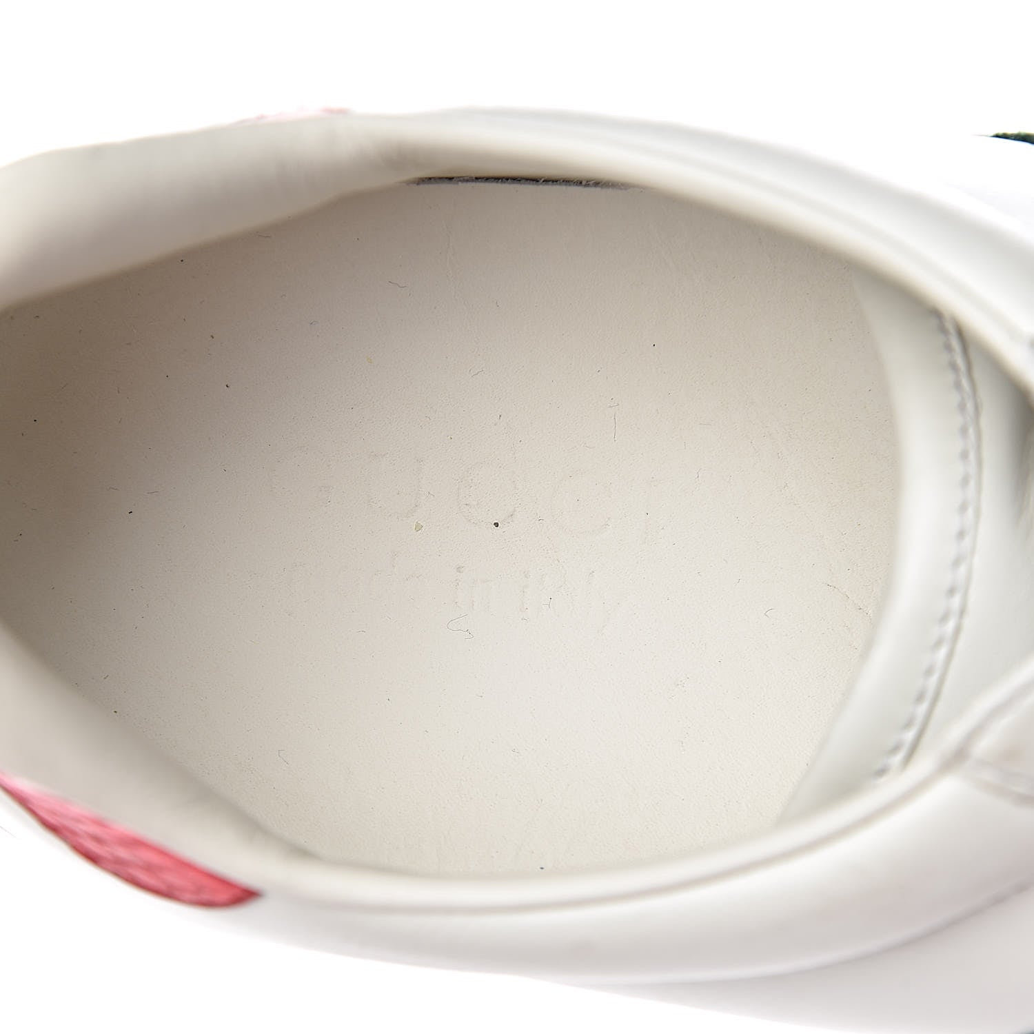 Gucci Miro Soft Calfskin Laminated Ayers Web Bee Embroidered Mens Ace Sneakers 7.5 White Red Flame Green 6 of 14