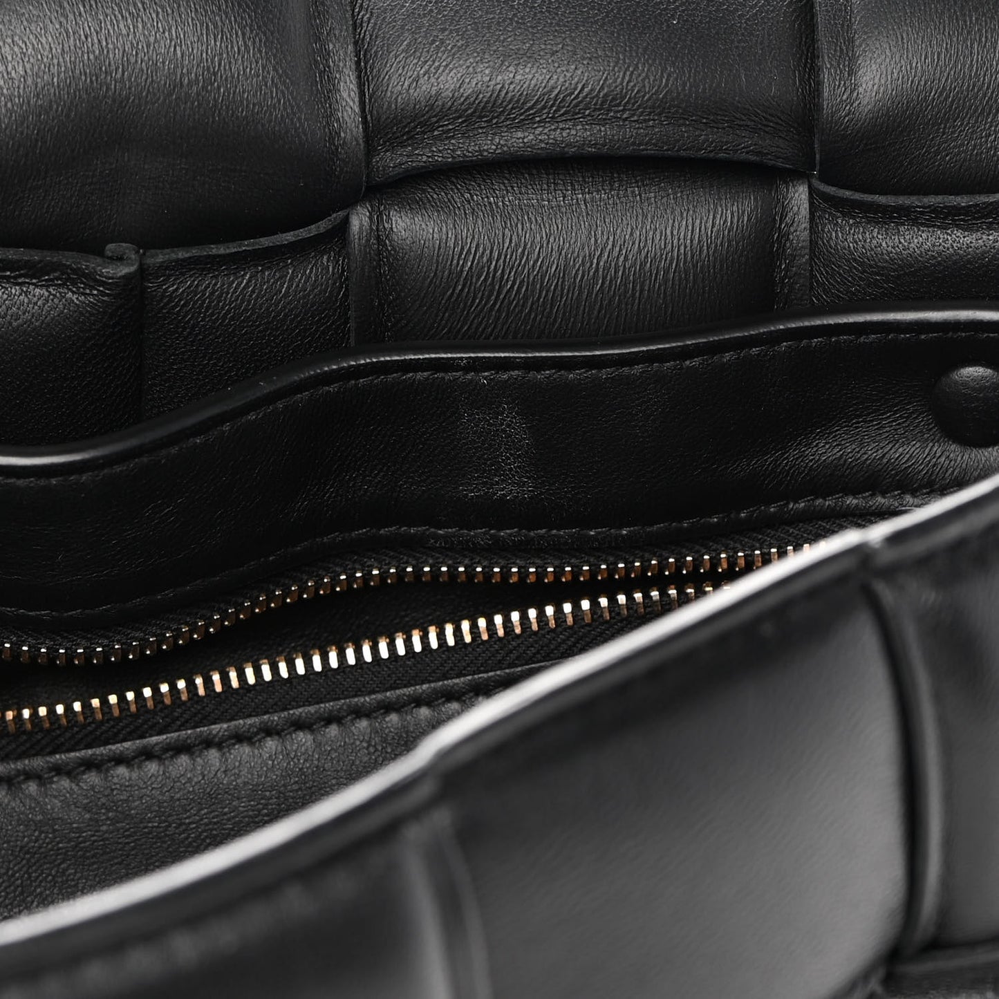 Nappa Maxi Intreccio Padded Cassette Crossbody Bag Black