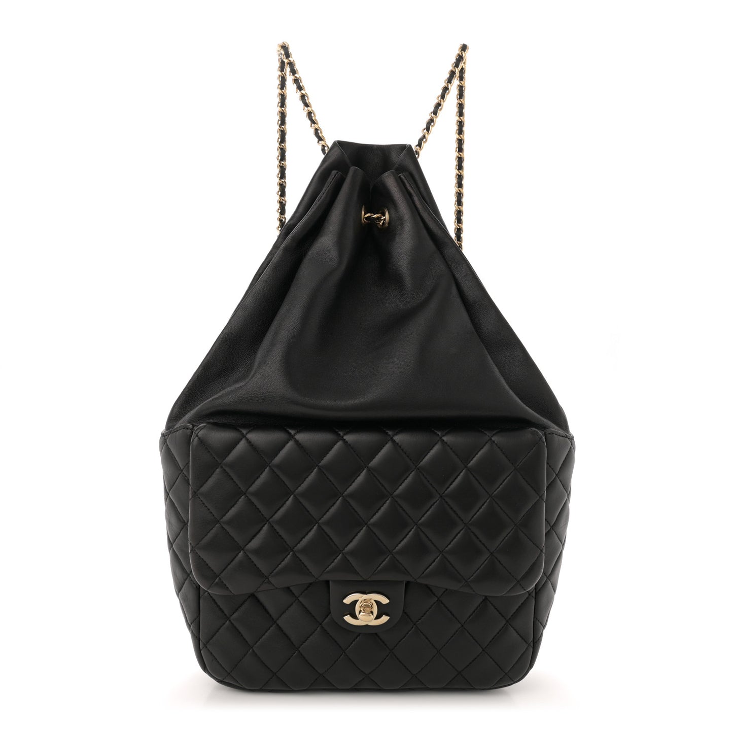 Lambskin Quilted Large In Seoul Backpack Black