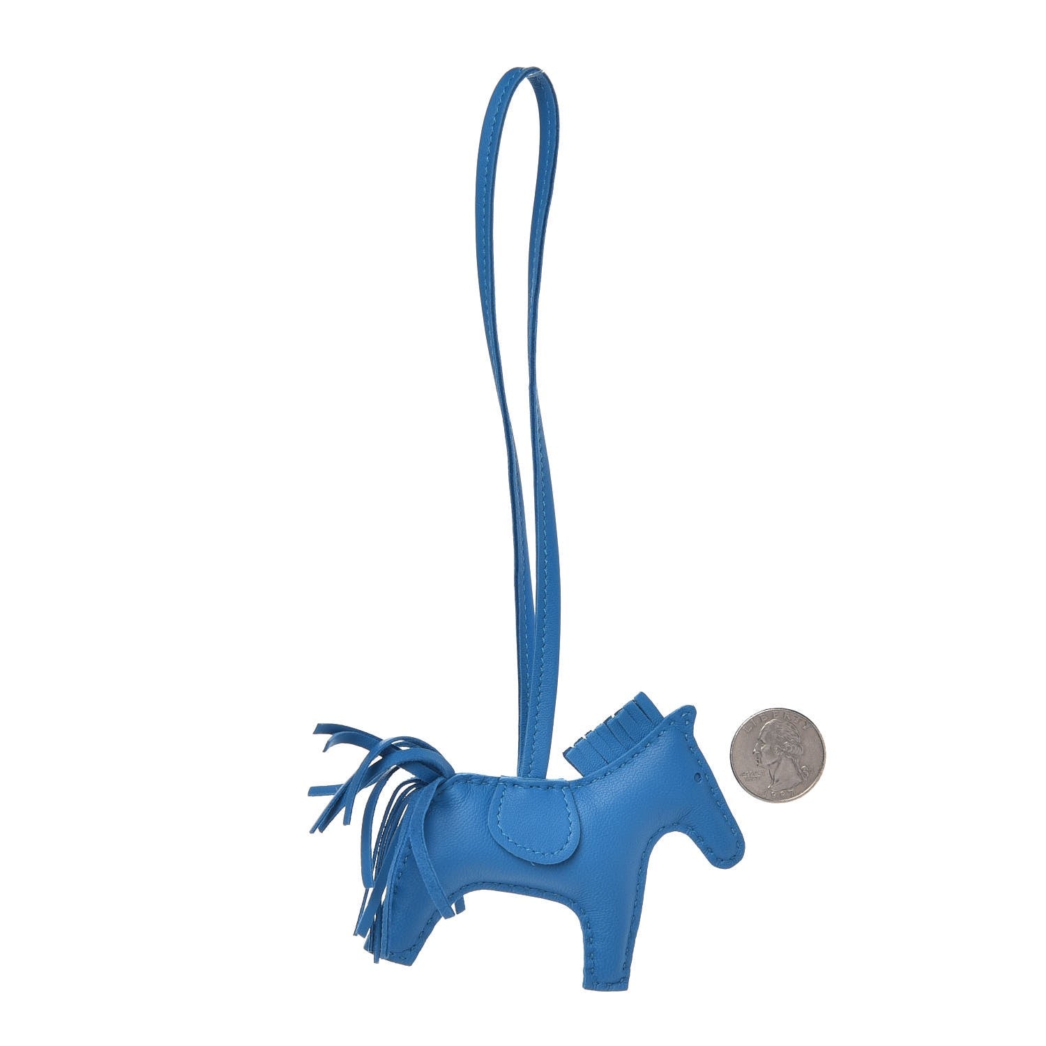 Hermes Milo Lambskin Grigri Rodeo Horse Bag Charm PM Bleu Zanzibar 2 of 5