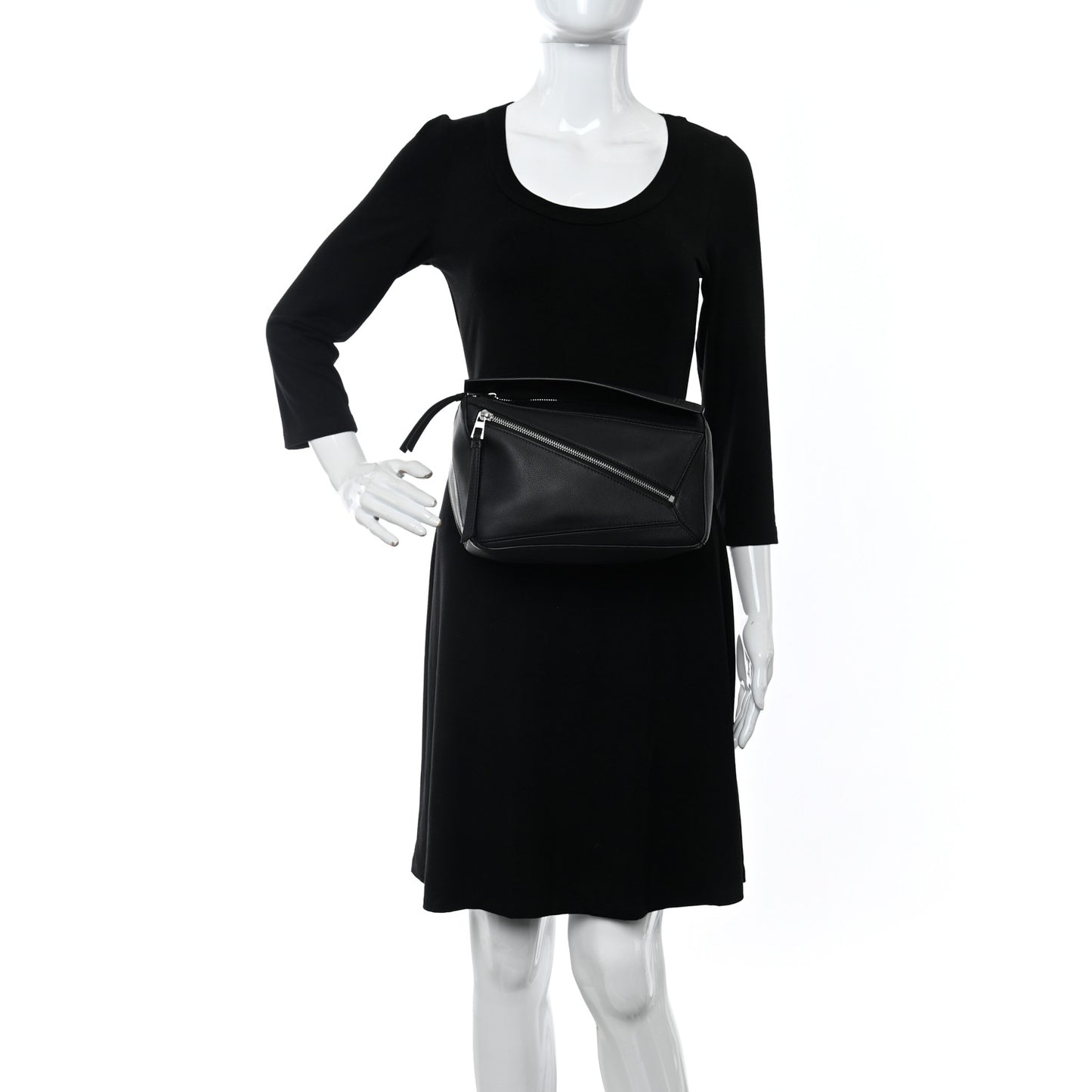 Calfskin Small Puzzle Bumbag Black