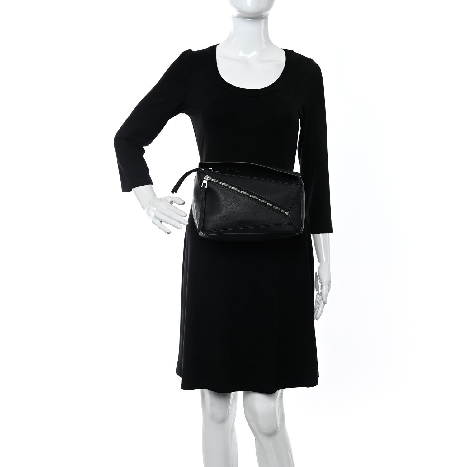 Loewe Calfskin Small Puzzle Bumbag Black 3 of 9