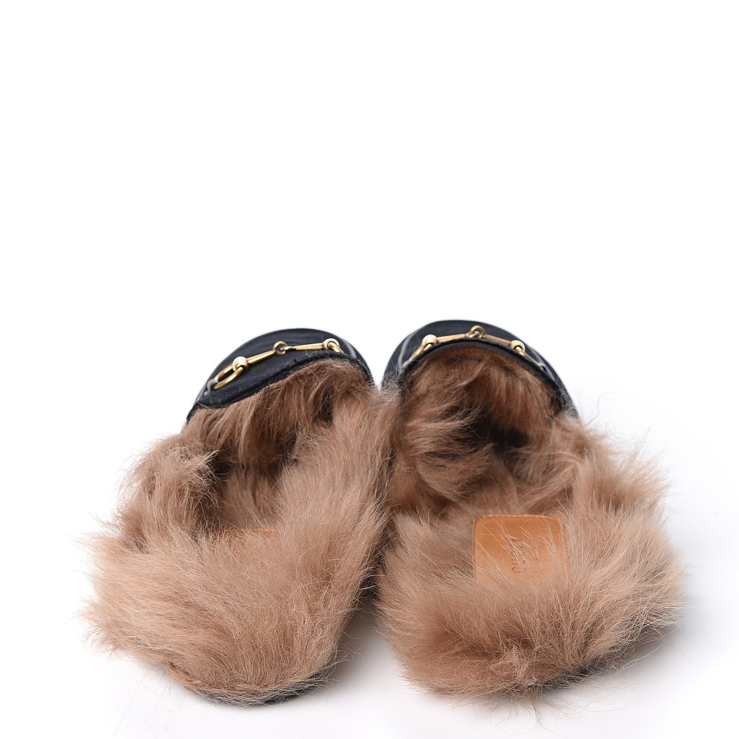 Velvet Fur Womens Princetown Slippers 40 Black