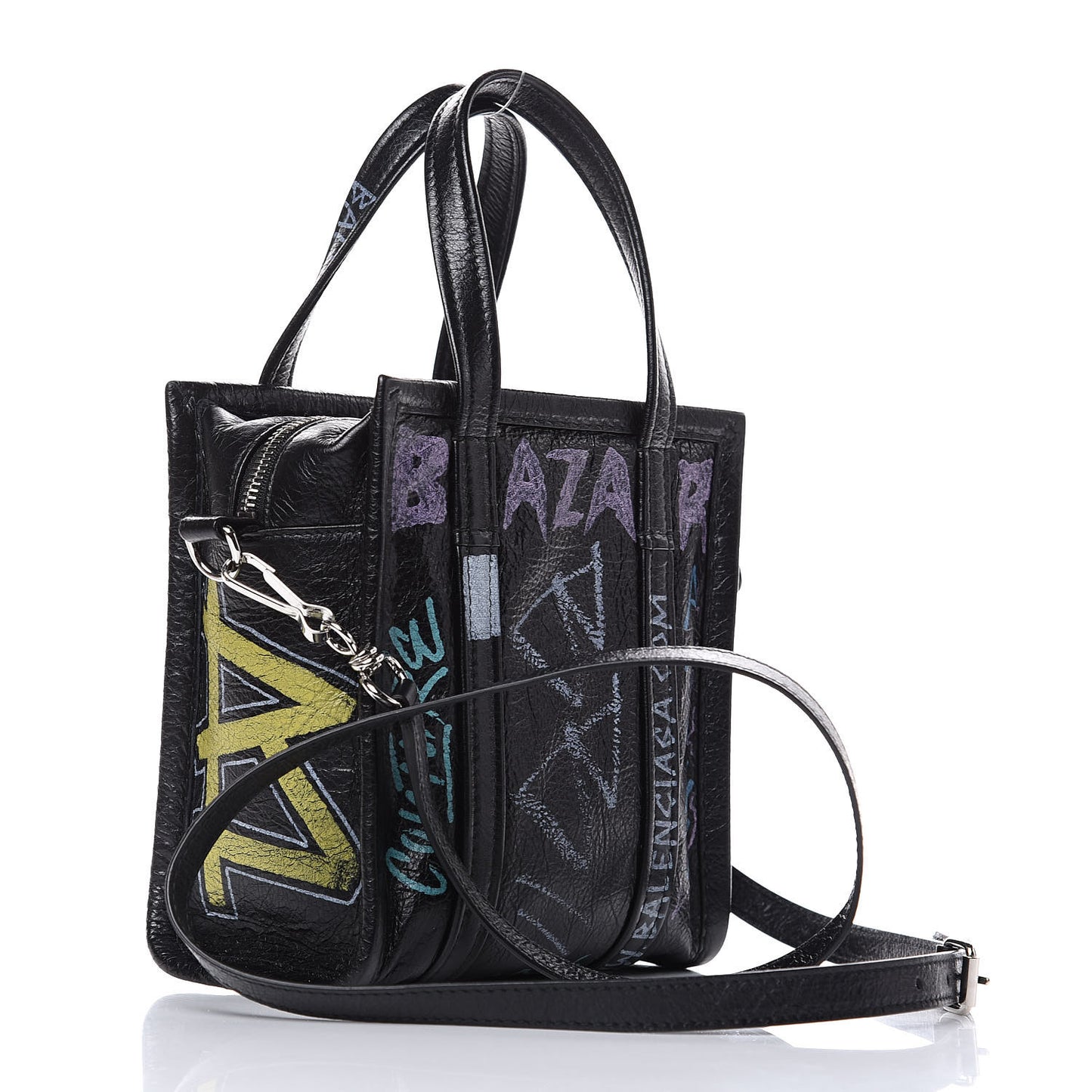 Agneau Arena Graffiti All Over XXS Bazar Shopper Tote Black Multicolor