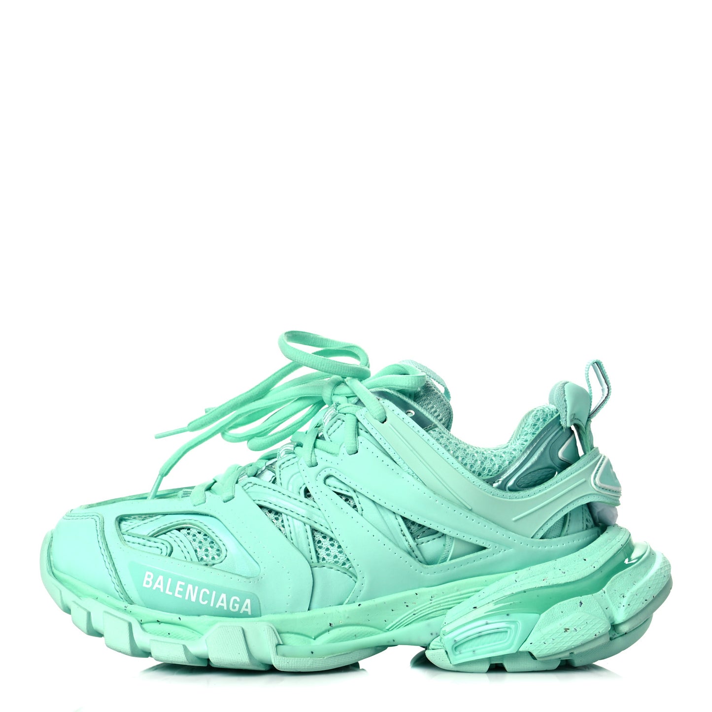 Rubber Mesh Fabric Monocolor Recycled Sole Womens Track Sneakers 35 Mint