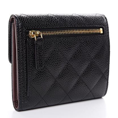 Chanel Caviar Quilted Compact Flap Wallet Black 3 of 9