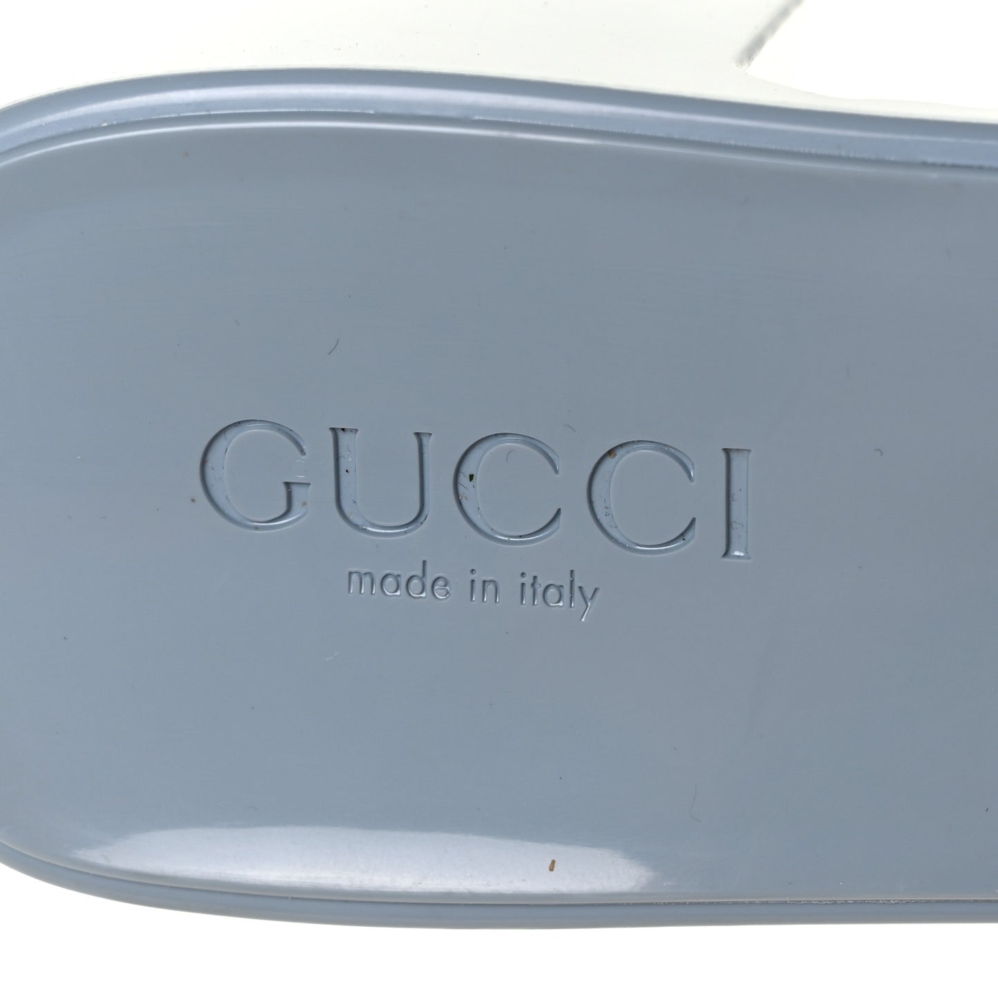 Rubber Gucci Logo Womens Platform 20/60mm Slide Sandals 42 Porcelain Light Blue