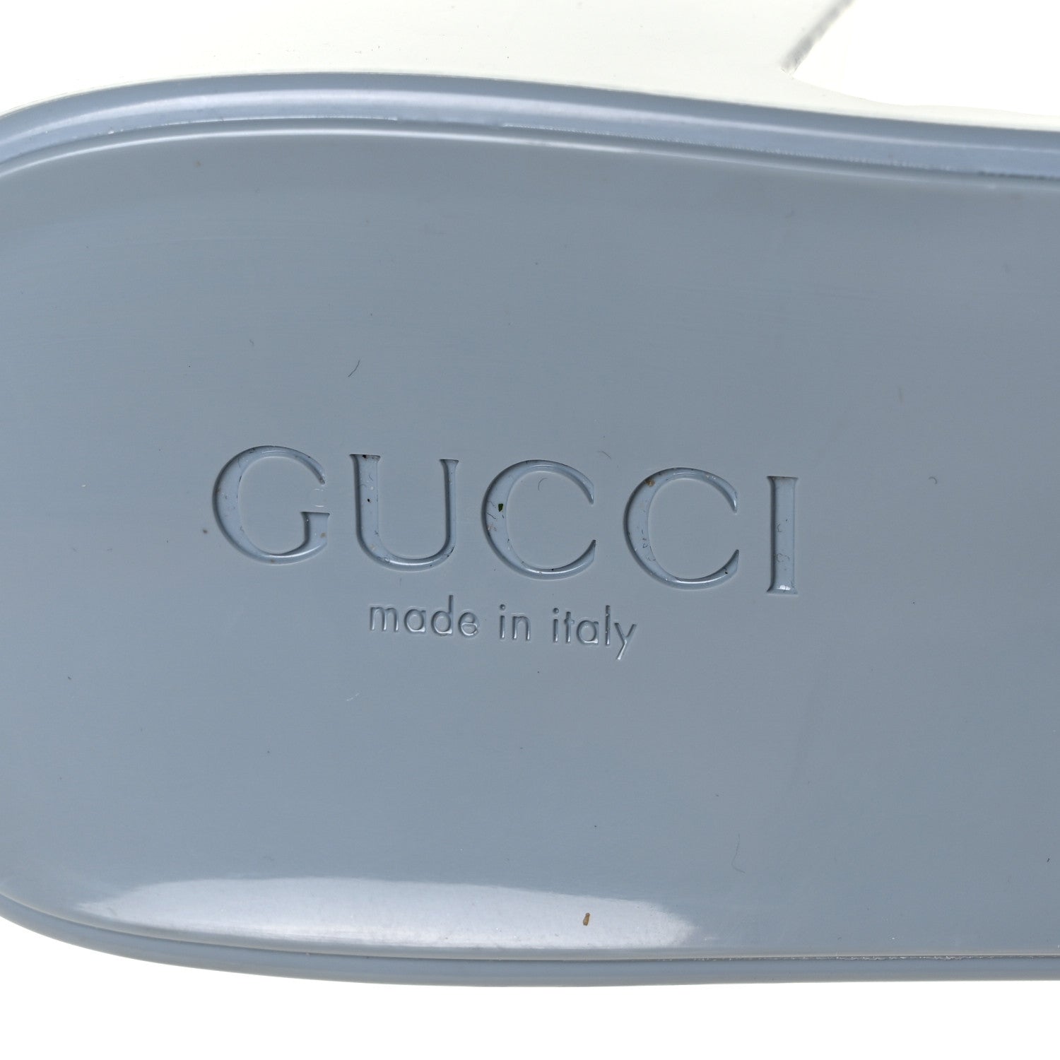 Gucci Rubber Gucci Logo Womens Platform 20/60mm Slide Sandals 42 Porcelain Light Blue 7 of 10