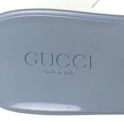 Gucci Rubber Gucci Logo Womens Platform 20/60mm Slide Sandals 42 Porcelain Light Blue 7 of 10