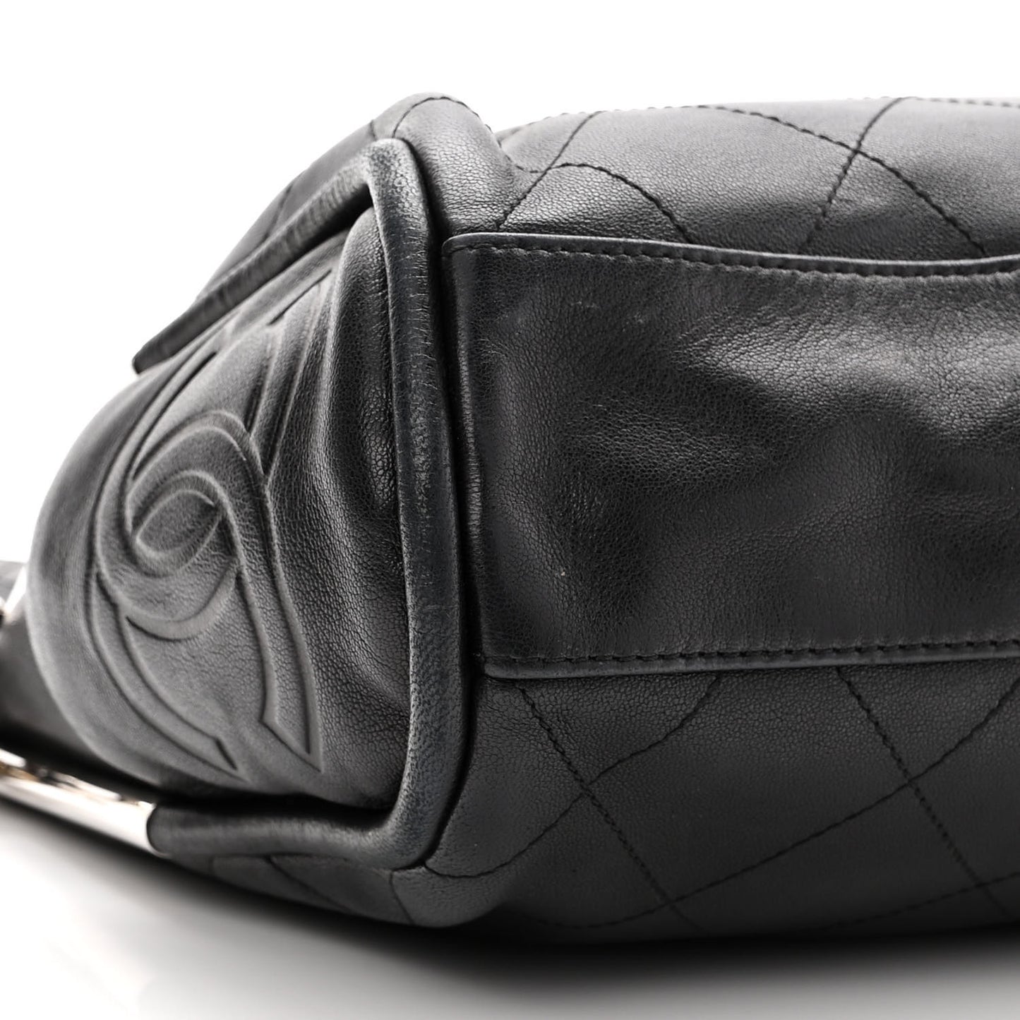 Lambskin Stitched Medium Ultimate Soft Tote Black